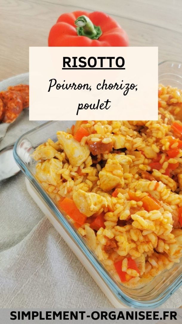 Risotto au poivron, poulet et chorizo