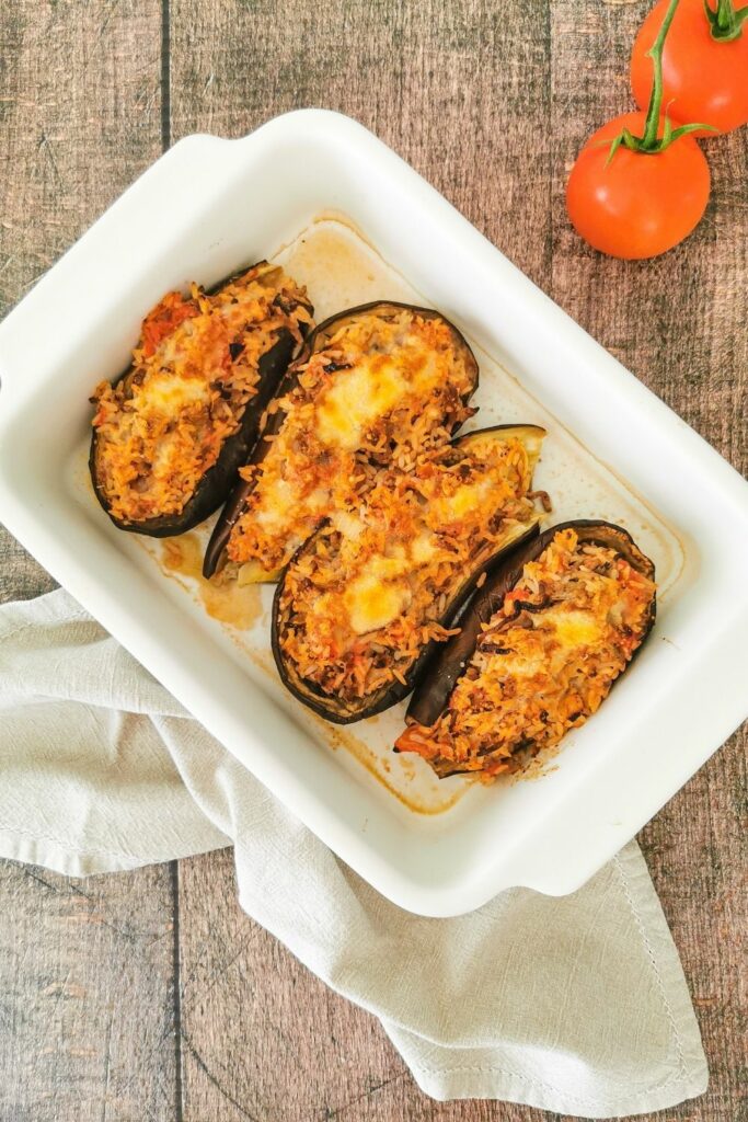 aubergines farcies au riz