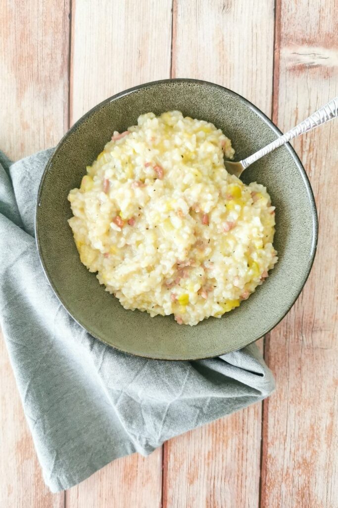 risotto bacon et courgettes