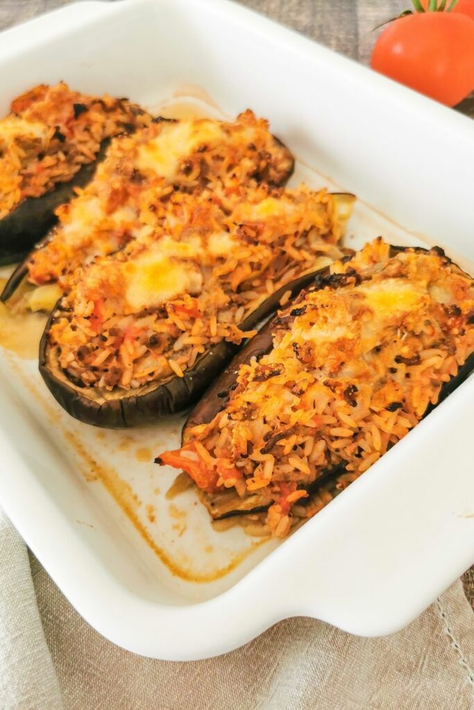 aubergines farcies au riz