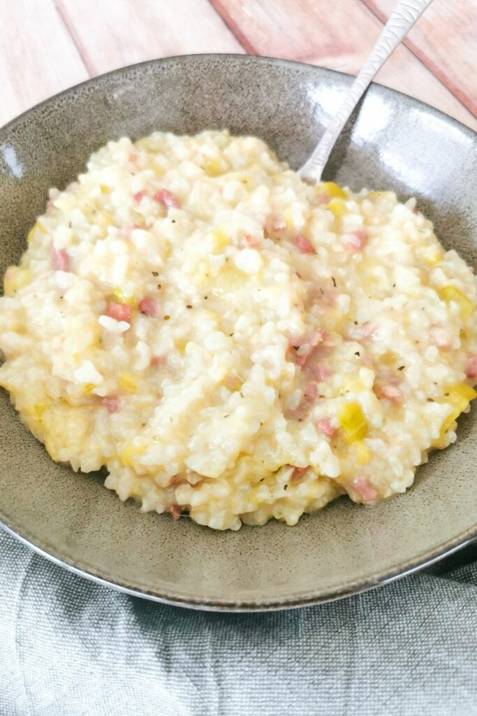 risotto bacon et courgettes