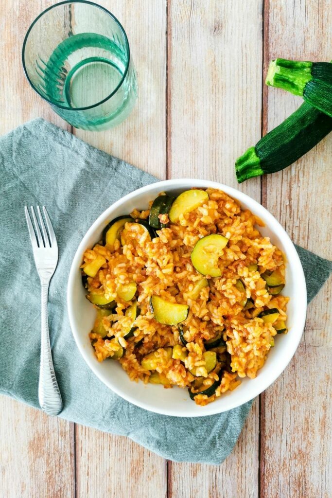 risotto aux courgettes et chorizo