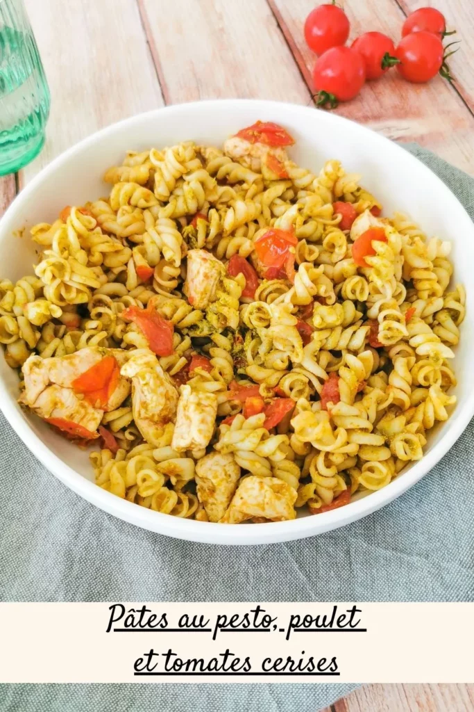 pâtes au pesto poulet tomates cerises