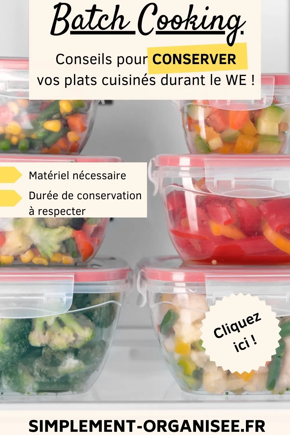 batch cooking et conservation des plats