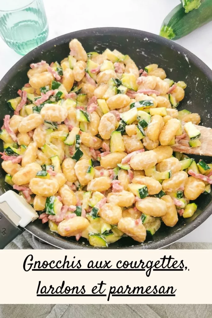 gnocchis aux courgettes, lardons et parmesan