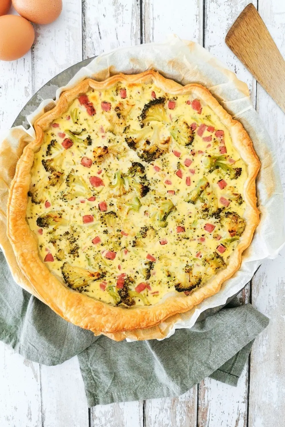 quiche au brocoli boursin et jambon