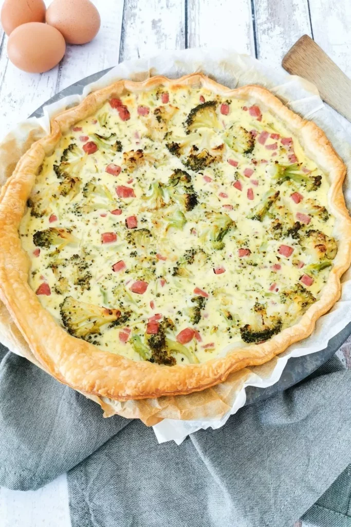 quiche au brocoli boursin et jambon